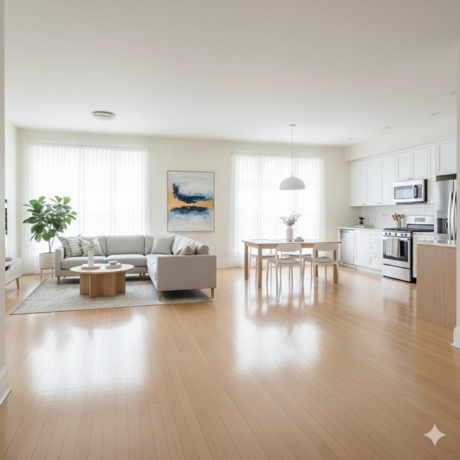 Không gian sinh hoạt gọn gàng, có khoảng trống cần thiết giúp cân bằng năng lượng, góp phần cải thiện tinh thần và vận may của gia đình.