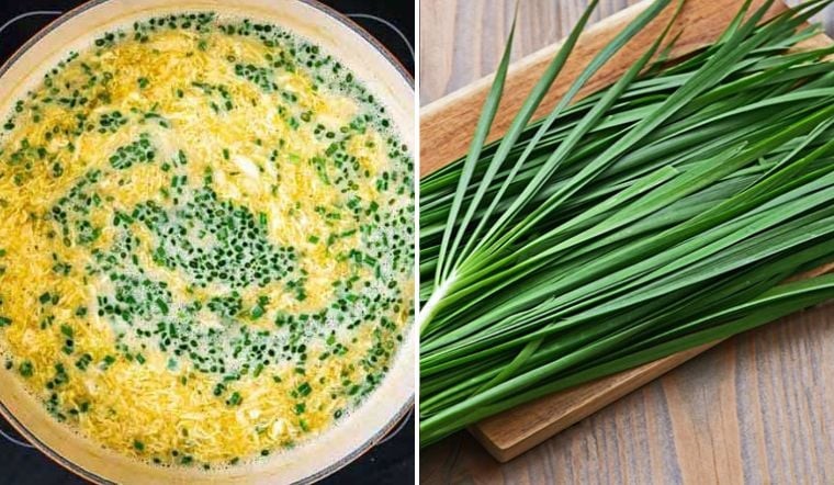 Trứng rán lá hẹ ngon