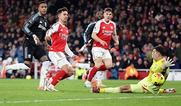 Martin Zubimendi ghi bàn trong trận đấu với Aston Villa.