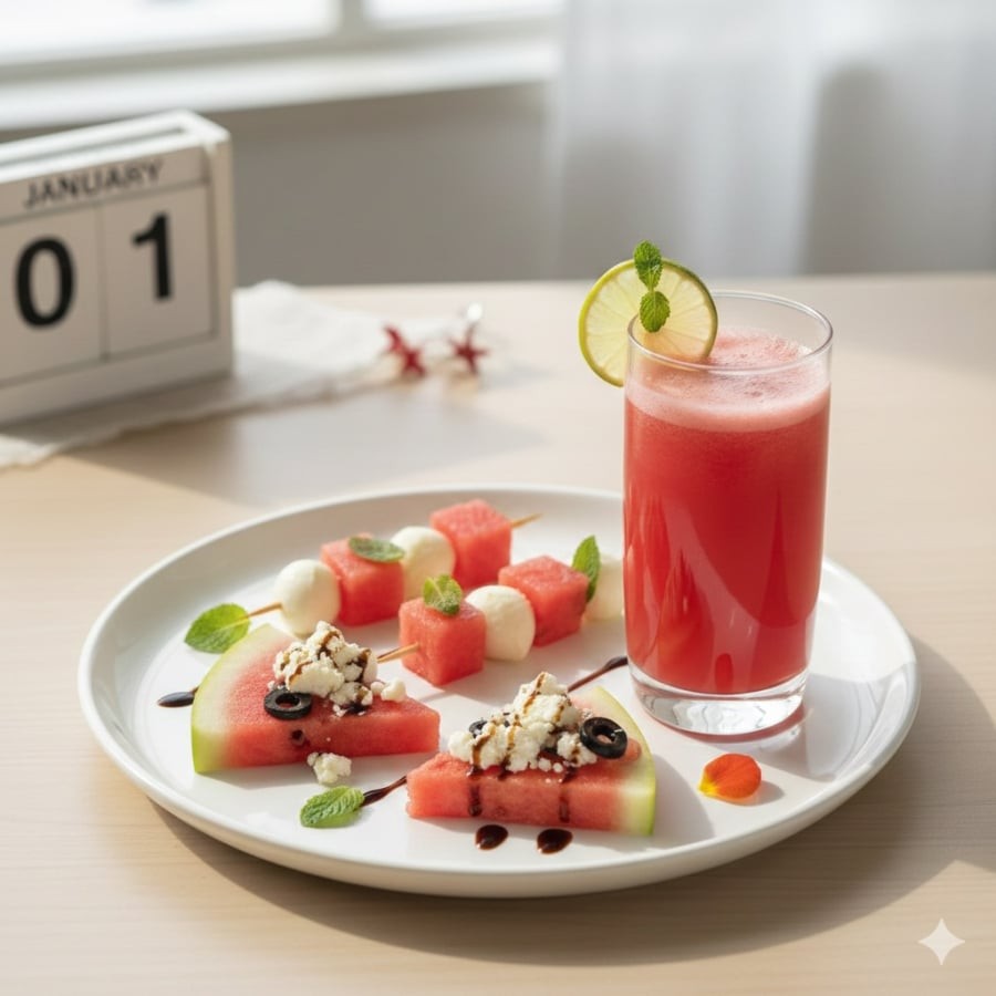 Dưa hấu có thể biến tấu thành nhiều món dễ ăn, giúp bữa cơm ngày Tết bớt ngán.