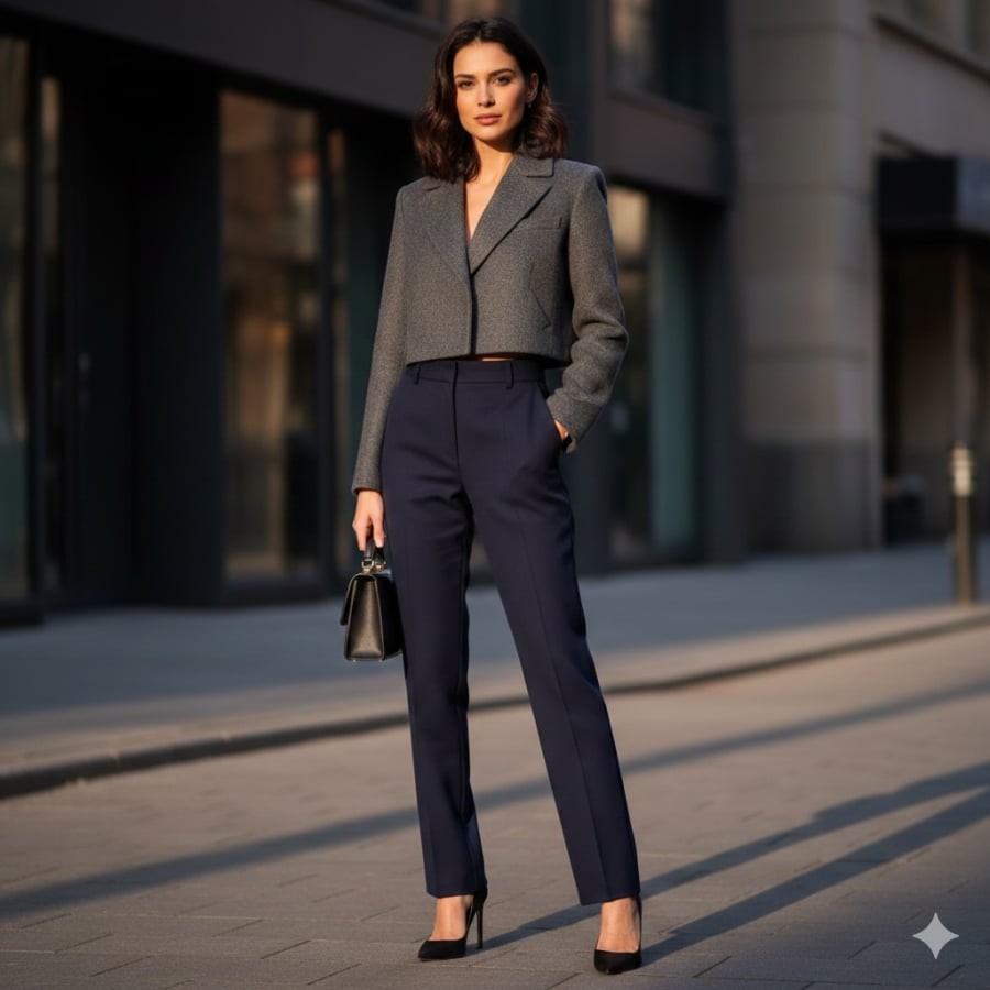 Áo khoác dạ ngắn là lựa chọn an toàn giúp nàng thấp trông cao ráo và gọn dáng hơn trong mùa lạnh.