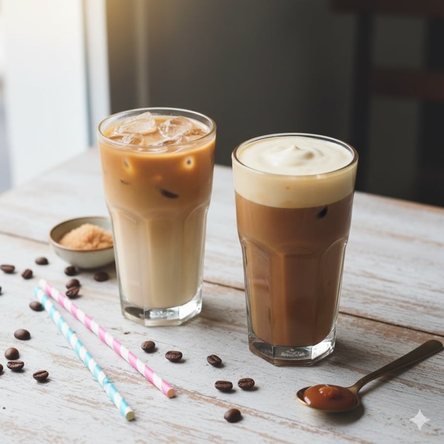 Không phải ly đồ uống béo nào cũng sử dụng sữa tươi – nhiều công thức hiện nay dùng kem béo để tạo độ sánh mịn nhanh.