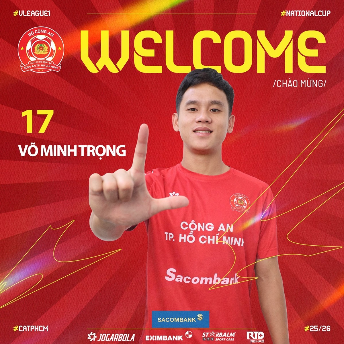 CLB Công an Thành phố Hồ Chí Minh công bố bản hợp đồng Võ Minh Trọng.