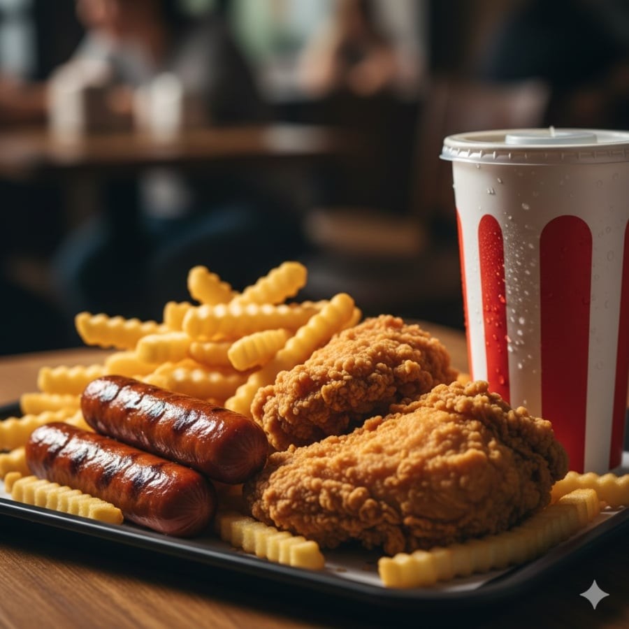 Đồ chiên rán và thực phẩm chế biến sẵn hấp dẫn vị giác nhưng tiềm ẩn nhiều nguy cơ cho sức khỏe nếu tiêu thụ thường xuyên.