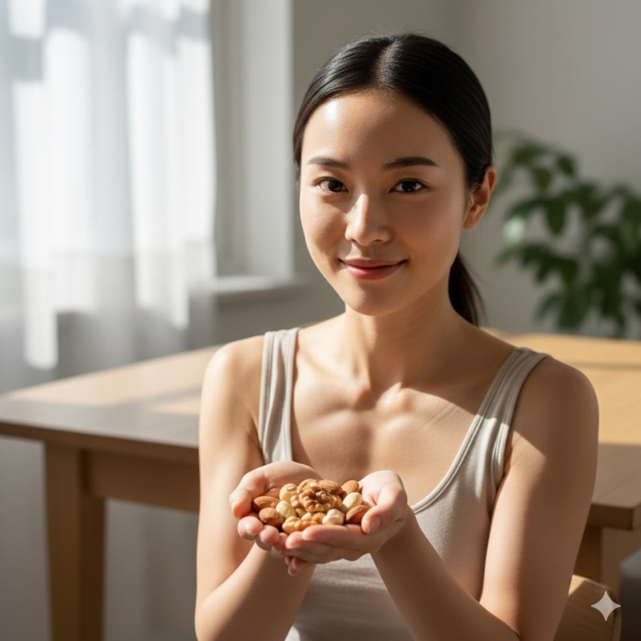 Thói quen ăn hạt đều đặn giúp nuôi dưỡng làn da và kiểm soát cân nặng theo cách bền vững.