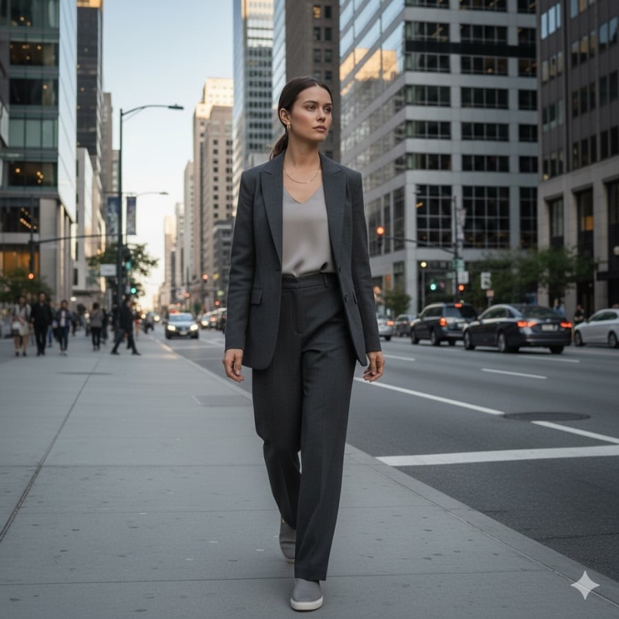 Trang phục màu xám giúp xây dựng phong cách tối giản, thanh lịch và không bao giờ lỗi mốt.