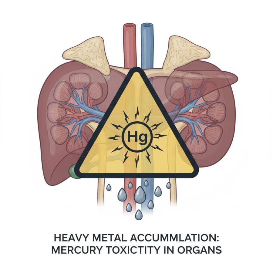 Thủy ngân trong cá có thể gây áp lực lên gan, thận và hệ thần kinh nếu tích lũy kéo dài.