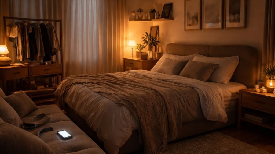 Phòng ngủ mà quá nhiều đồ đạc có thể khiến tâm trí khó nghỉ ngơi