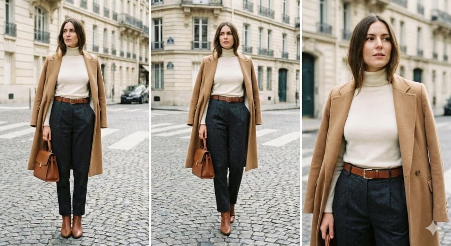 Áo len ôm kết hợp quần cạp cao giúp tôn dáng, “hack” chiều cao hiệu quả trong mùa lạnh.