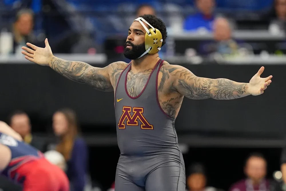 Gable Steveson tại giải vô địch vật NCAA Division I Men’s Wrestling Championship 2025
