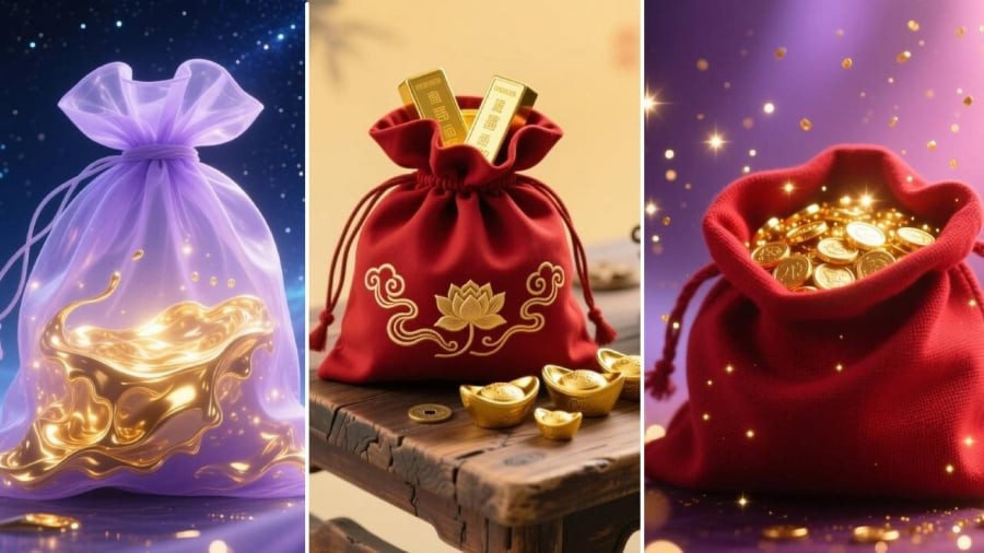 Hãy chọn túi tiền vàng mà bạn cảm thấy ấn tượng nhất.