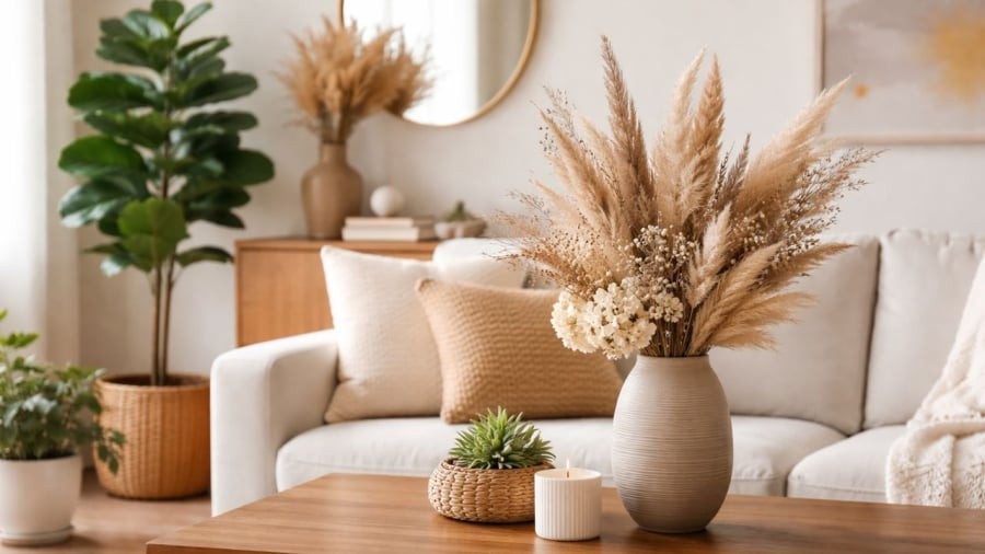 Hoa khô cây giả không có sinh khí như khi còn tươi