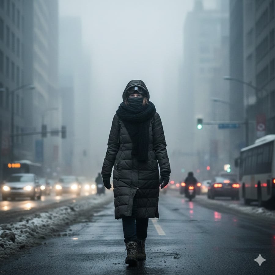 Ô nhiễm không khí mùa lạnh kết hợp thời tiết hanh khô khiến làn da phụ nữ dễ sạm màu, lão hóa nhanh hơn.