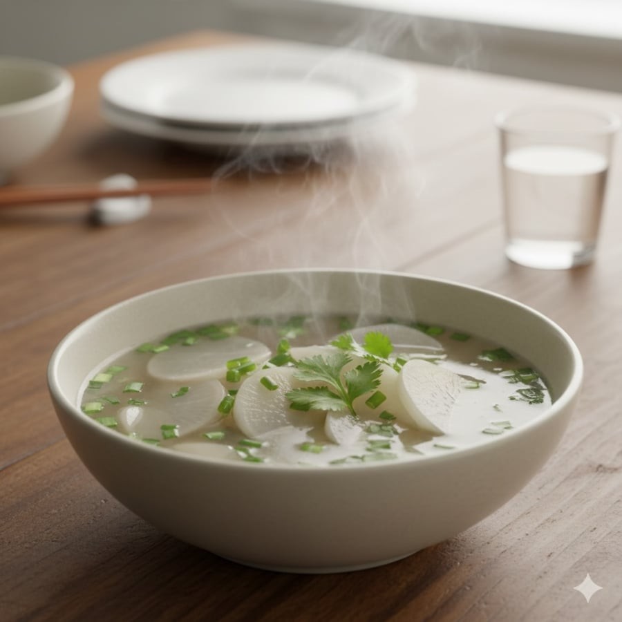 Món ăn nhẹ bụng từ củ cải trắng góp phần giúp đường ruột vận động ổn định hơn khi sử dụng đều đặn.