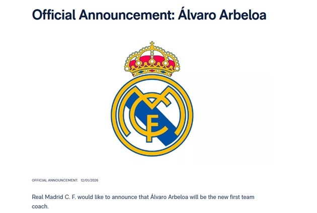 Real thông báo bổ nhiệm Arbeloa ngay sau khi sa thải Alonso.