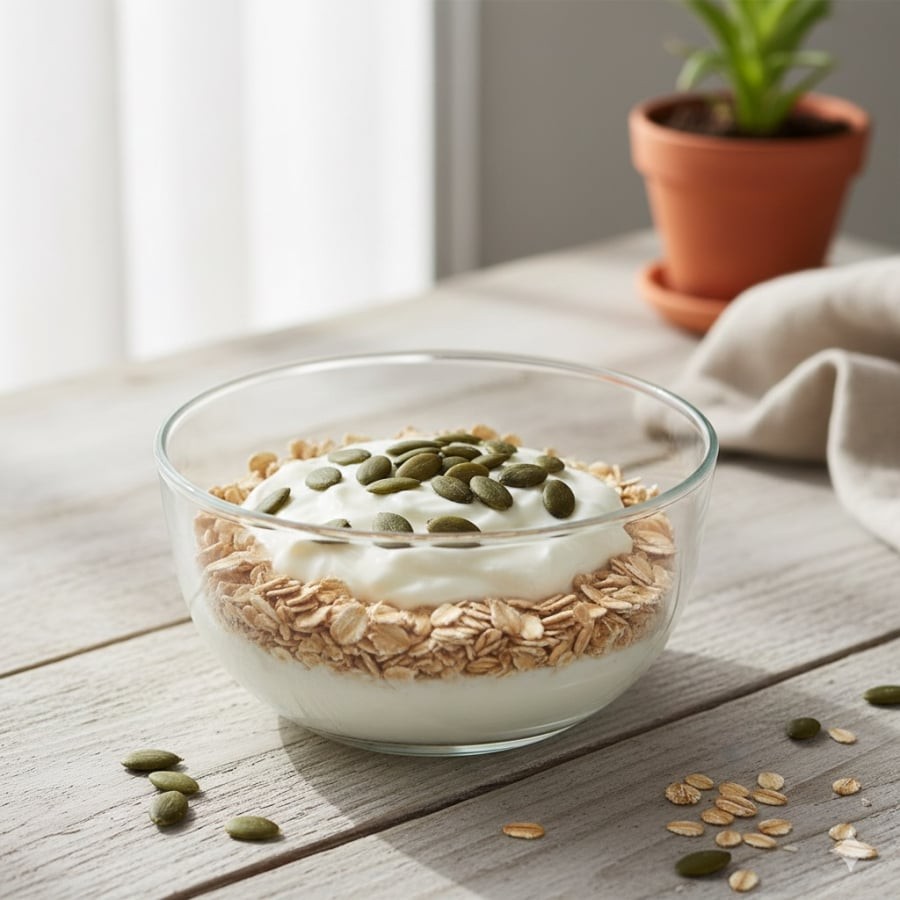 Ăn hạt bí ngô đúng cách giúp tạo cảm giác no lâu, hỗ trợ kiểm soát cân nặng và ổn định đường huyết.