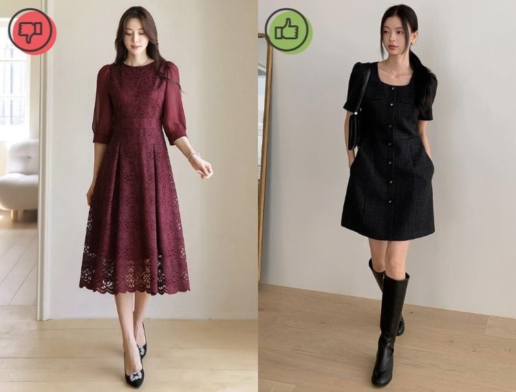 Trong tiết trời se lạnh ngày Tết, váy ren cũng không thật sự tiện dụng về mặt giữ ấm.