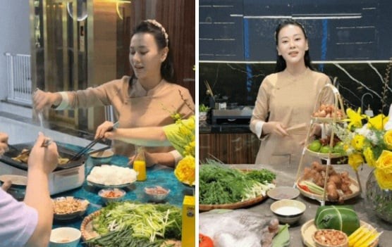 Phương Oanh lộ diện qua kênh thứ 3, mở lại vlog nấu ăn trong căn bếp quen thuộc. Ảnh: Tổng hợp


