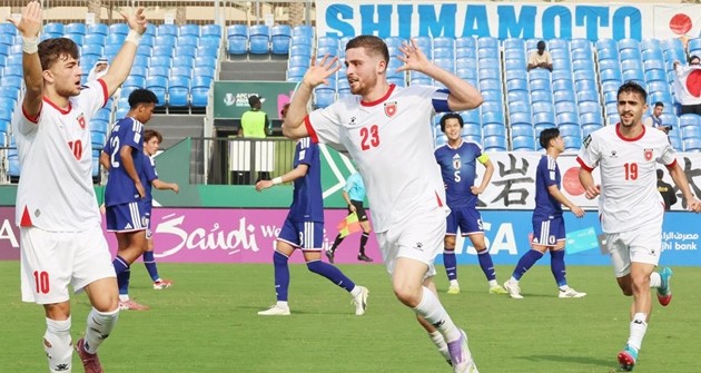 U23 Jordan vượt lên trong trận đấu với U23 Nhật Bản.