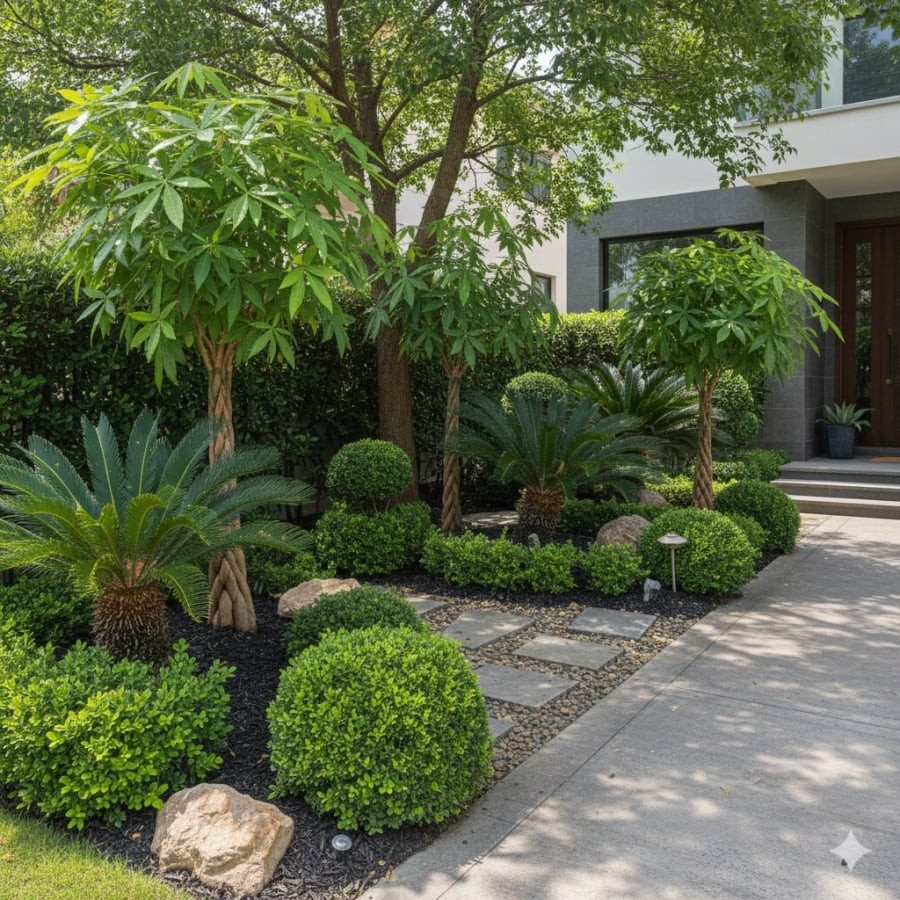 Những loại cây phong thủy quen thuộc thường gắn với quan niệm tích lũy bền vững và phúc khí lâu dài.