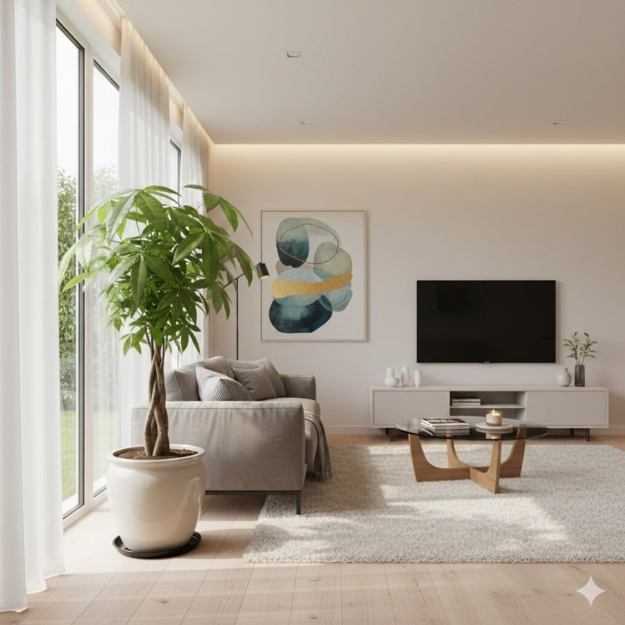 Nhiều gia đình khá giả ưu tiên trồng cây phong thủy để giữ không gian sống hài hòa, ổn định lâu dài.