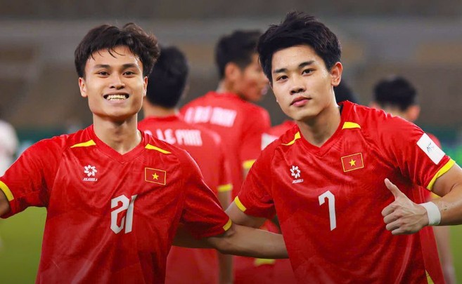 Phạm Minh Phúc và Nguyễn Đình Bắc thay nhau lên tiếng để mang về thắng lợi cho U23 Việt Nam. Ảnh: VFF.