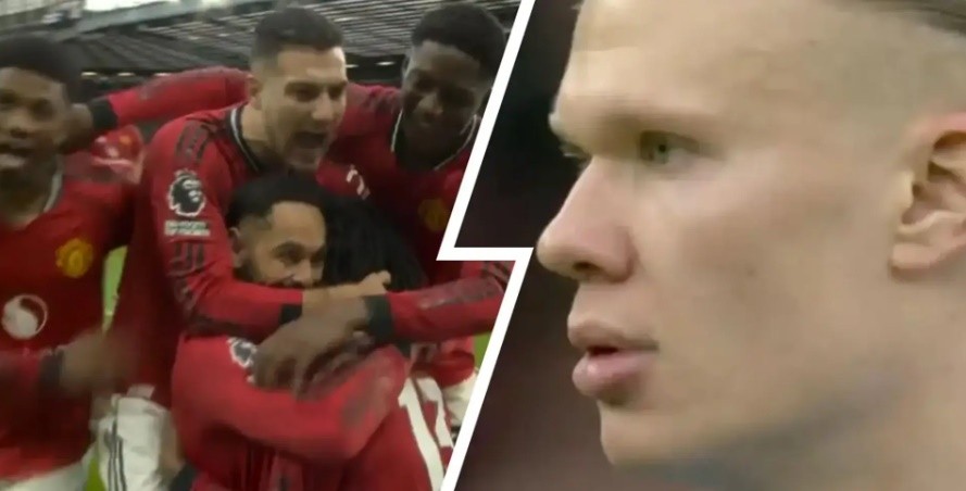 Vẻ mặt thất thần của Haaland khi chứng kiến MU nhân đôi cách biệt.