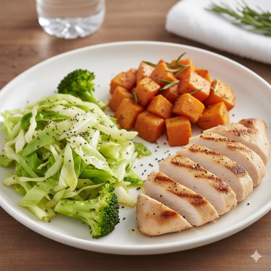 Bắp cải trong bữa ăn sau tập giúp hỗ trợ phục hồi cơ và giảm viêm hiệu quả.