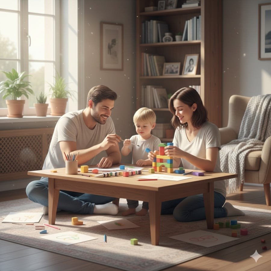 Không khí gia đình thư thái giúp trẻ cảm thấy an toàn, được lắng nghe và phát triển tinh thần tích cực từ bên trong.
