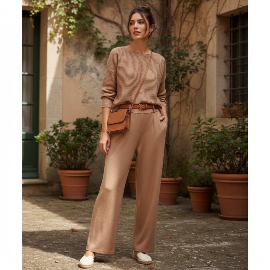 Nâu sáng là lựa chọn lý tưởng giúp outfit trông mềm mại, trẻ trung và không hề cộng tuổi.