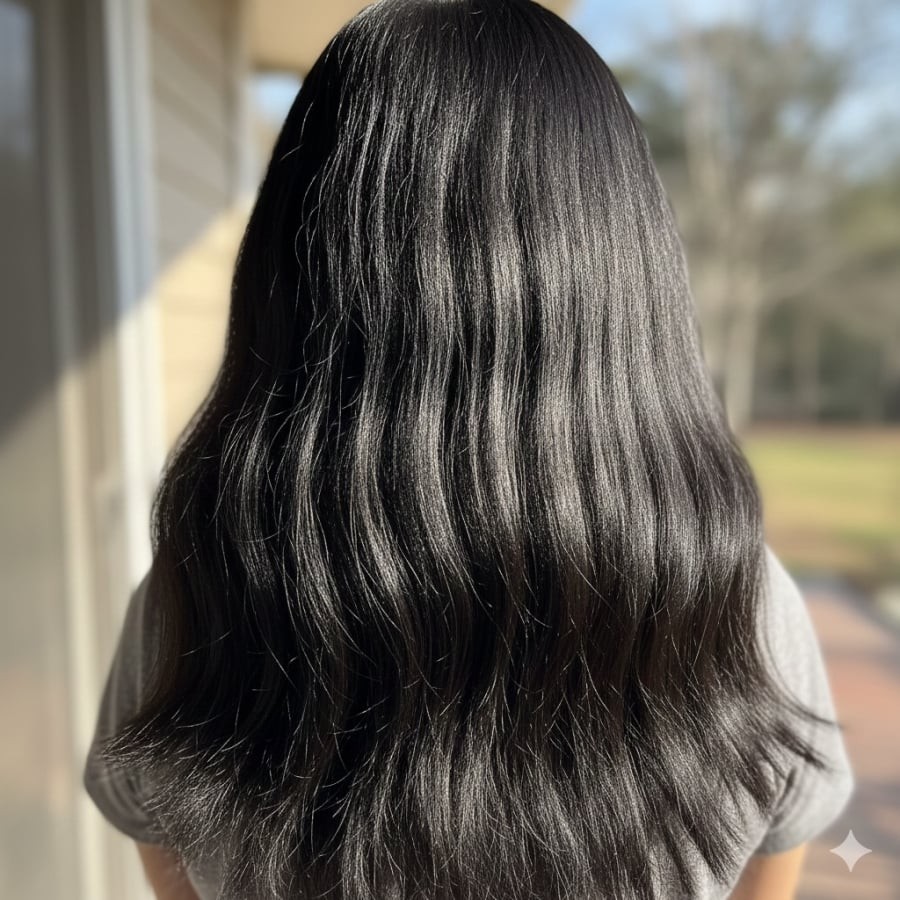 Gội đầu bằng vỏ bưởi đều đặn giúp mái tóc suôn mượt, chắc khỏe và bớt xơ rối theo thời gian.