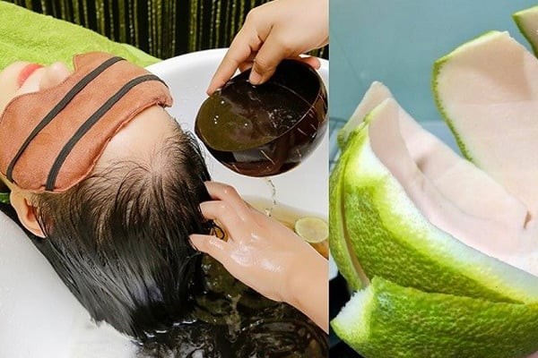 Cách đun nước vỏ bưởi gội đầu, tóc con mọc lên tua tủa