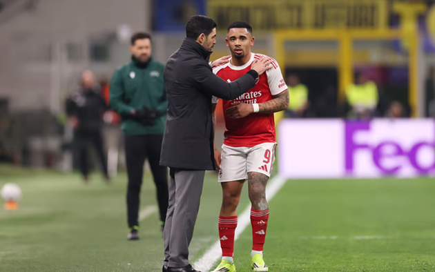 Jesus ghi 2 bàn thắng cho Arsenal trong trận gặp Inter Milan.