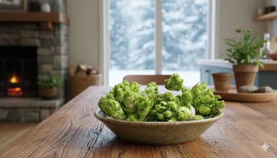 Rau mầm đá – loại rau mùa đông được ví như “vàng xanh” nhờ vị ngọt tự nhiên và lợi ích cho hệ tiêu hóa.