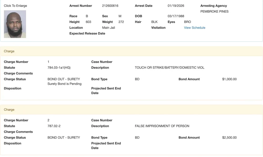 Hồ sơ bắt giữ của Jairzinho Rozenstruik