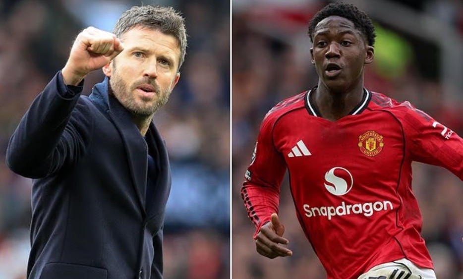 Mainoo lập tức được giải cứu khi Carrick đến.