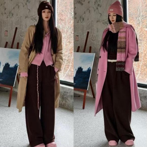 Màu hồng giúp làm mềm những bộ đồ mang tính công sở, trong khi nâu giữ cho tổng thể sự chín chắn cần thiết.