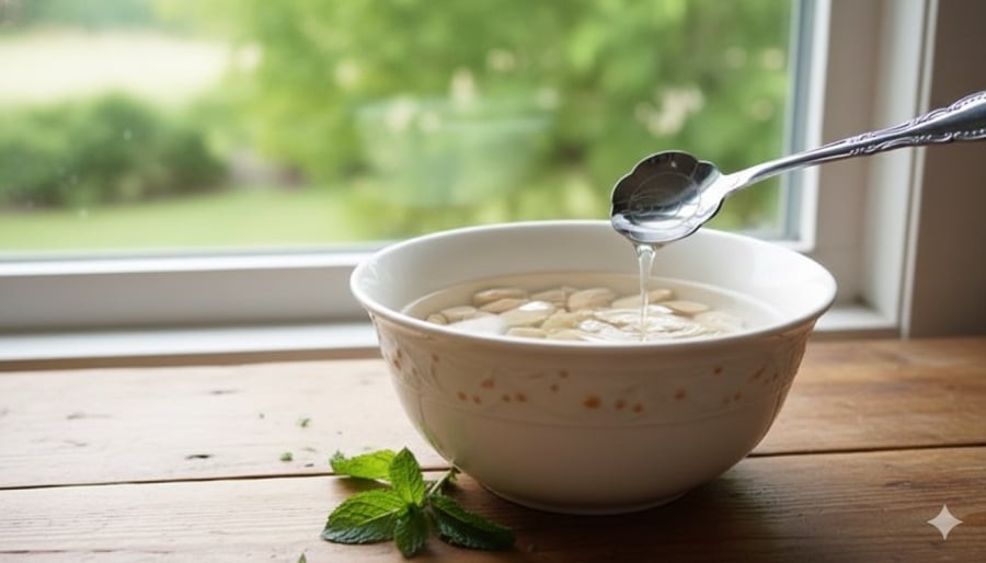 Hạt bưởi ngâm nước ấm tiết ra chất nhầy tự nhiên – nguyên liệu quen thuộc giúp ủ tóc mềm mượt tại nhà.