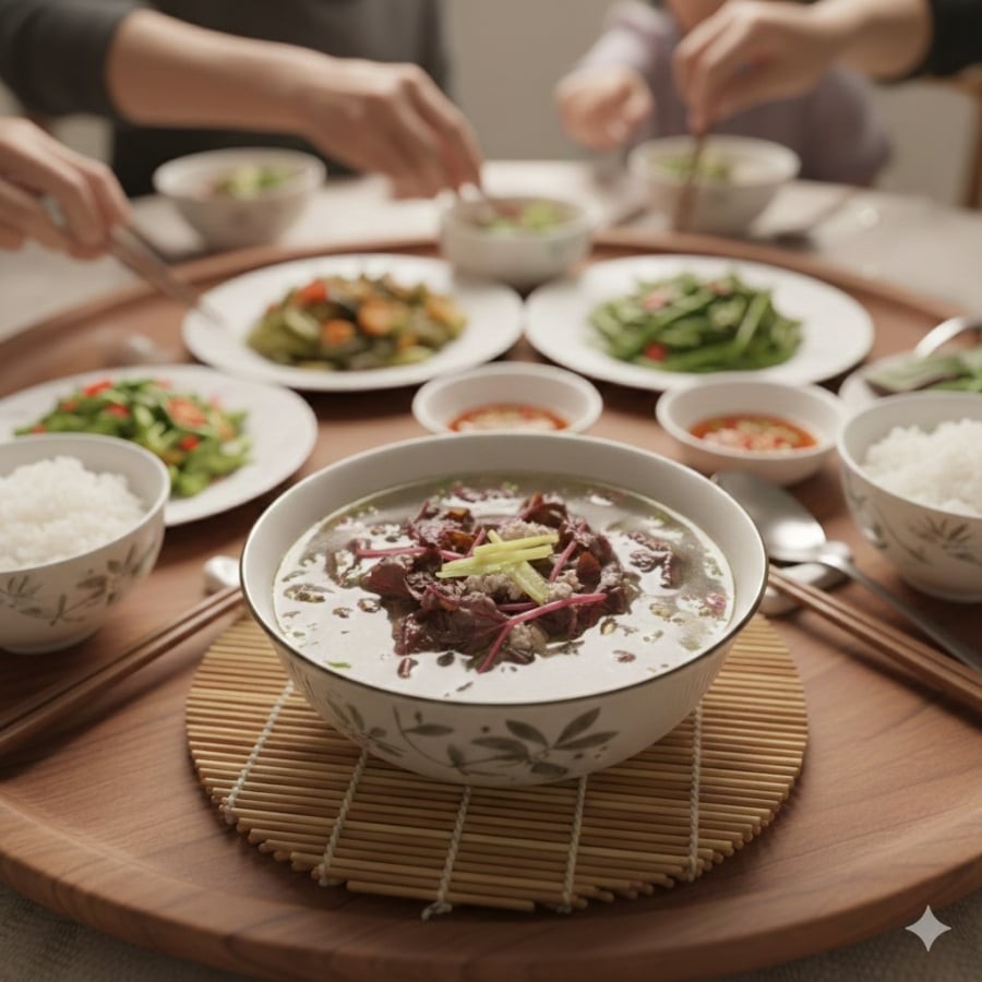 Canh rau dền đỏ dễ nấu, thanh mát, là cách bổ sung sắt tự nhiên trong bữa ăn hằng ngày.