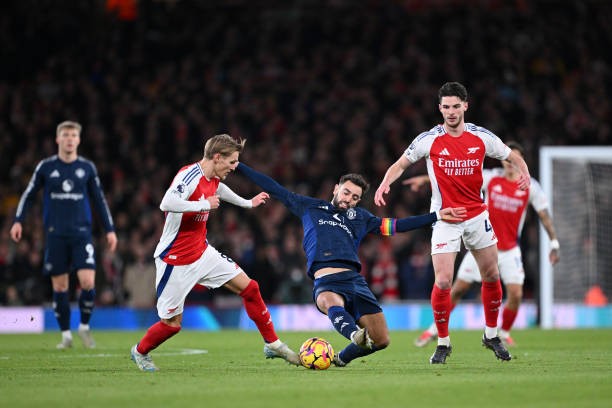 Bruno Fernandes vẫn luôn tạo nguy hiểm mỗi khi chạm trán Arsenal. 