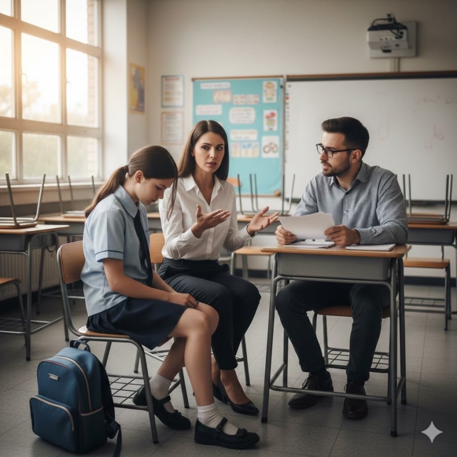 Những phản ứng thiếu tinh tế của cha mẹ tại buổi họp phụ huynh có thể tạo áp lực tâm lý kéo dài cho con trẻ.