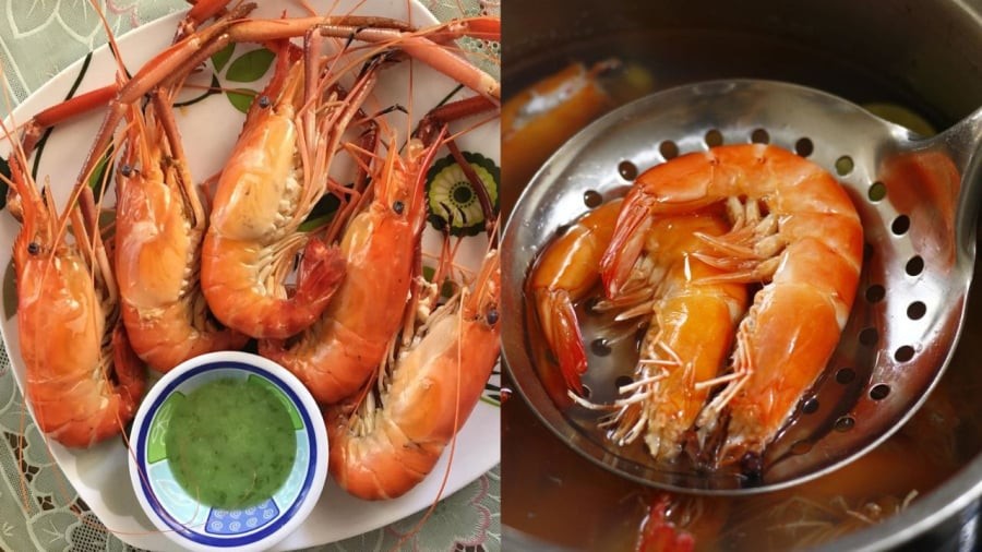 Nên luộc tôm bằng nước nóng và không cần luộc lâu để giữ được độ ngọt của tôm.