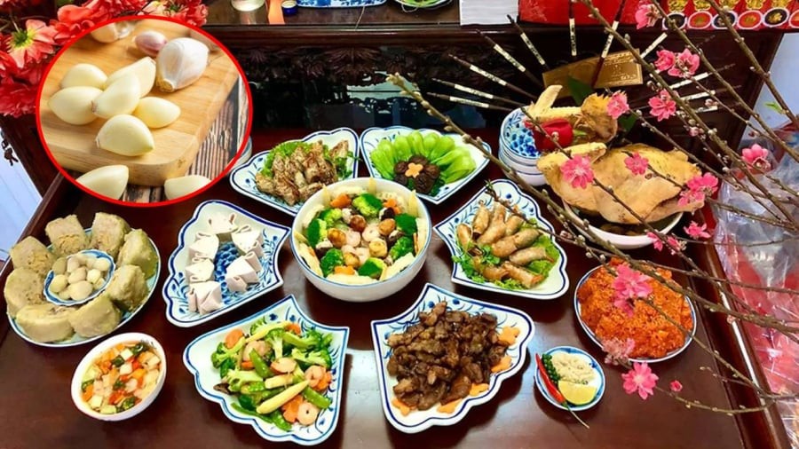 Nhiều gia đình có thói quen kiêng sử dụng tỏi khi làm cỗ cúng thần Phật, gia tiên.