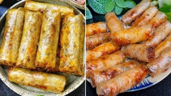 Làm nóng chảo, cho dầu vào đun sôi rồi thả nem vào rán đến khi vàng đều. 
