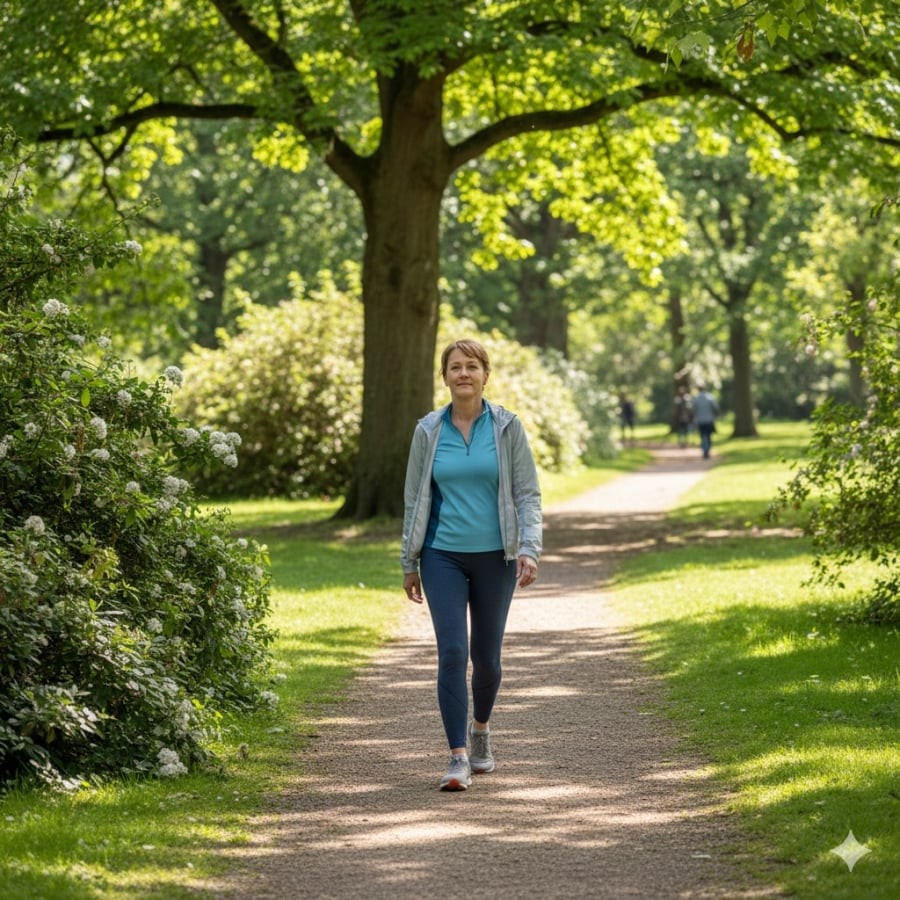 Đi bộ đúng tư thế giúp người sau 50 tuổi vận động toàn thân, cải thiện sức bền mà không gây áp lực lên khớp.