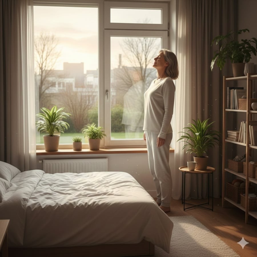 Giấc ngủ sâu và tinh thần cân bằng là nền tảng giúp nhiều phụ nữ duy trì sức khỏe ổn định theo thời gian.