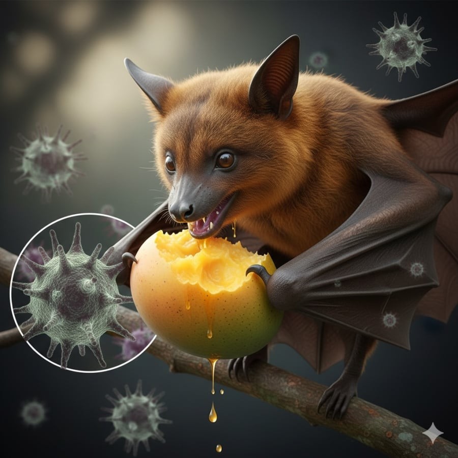 Virus Nipah có thể lây từ động vật sang người và gây biến chứng nguy hiểm nếu không phát hiện sớm.