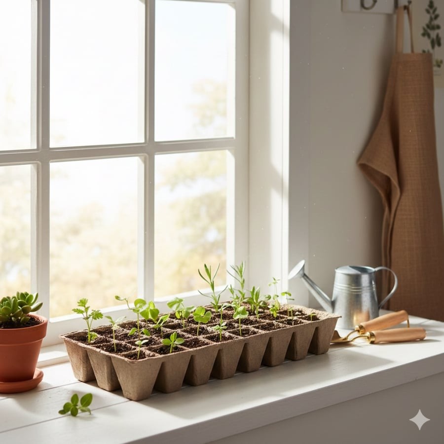 Gieo trồng từ đầu năm giúp cây con phát triển chậm nhưng chắc, sẵn sàng cho mùa xuân.