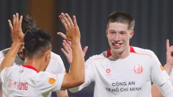 Williams Lee, Khoa Ngô và các cầu thủ Công an TP.HCM có chiến thắng thuyết phục trước PVF-CAND.