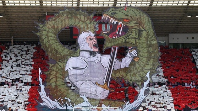 Bức tifo nổi bật ở sân của Sunderland.